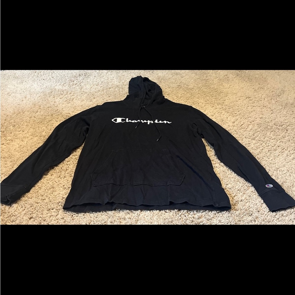 Mens large black champion hoodie